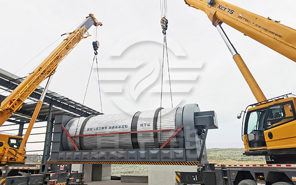 淀粉渣烘干機吊裝現場